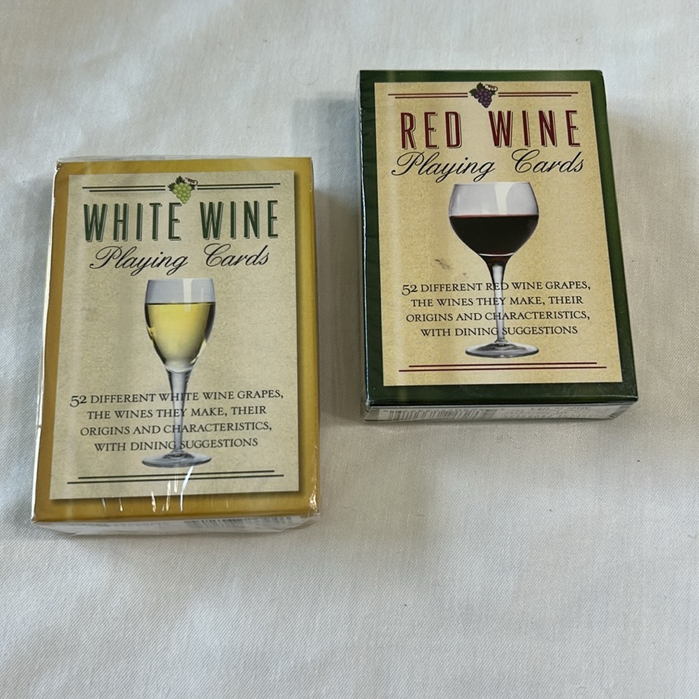 White Wine Playing Cards and Red Wine Playing cards 2 decks New